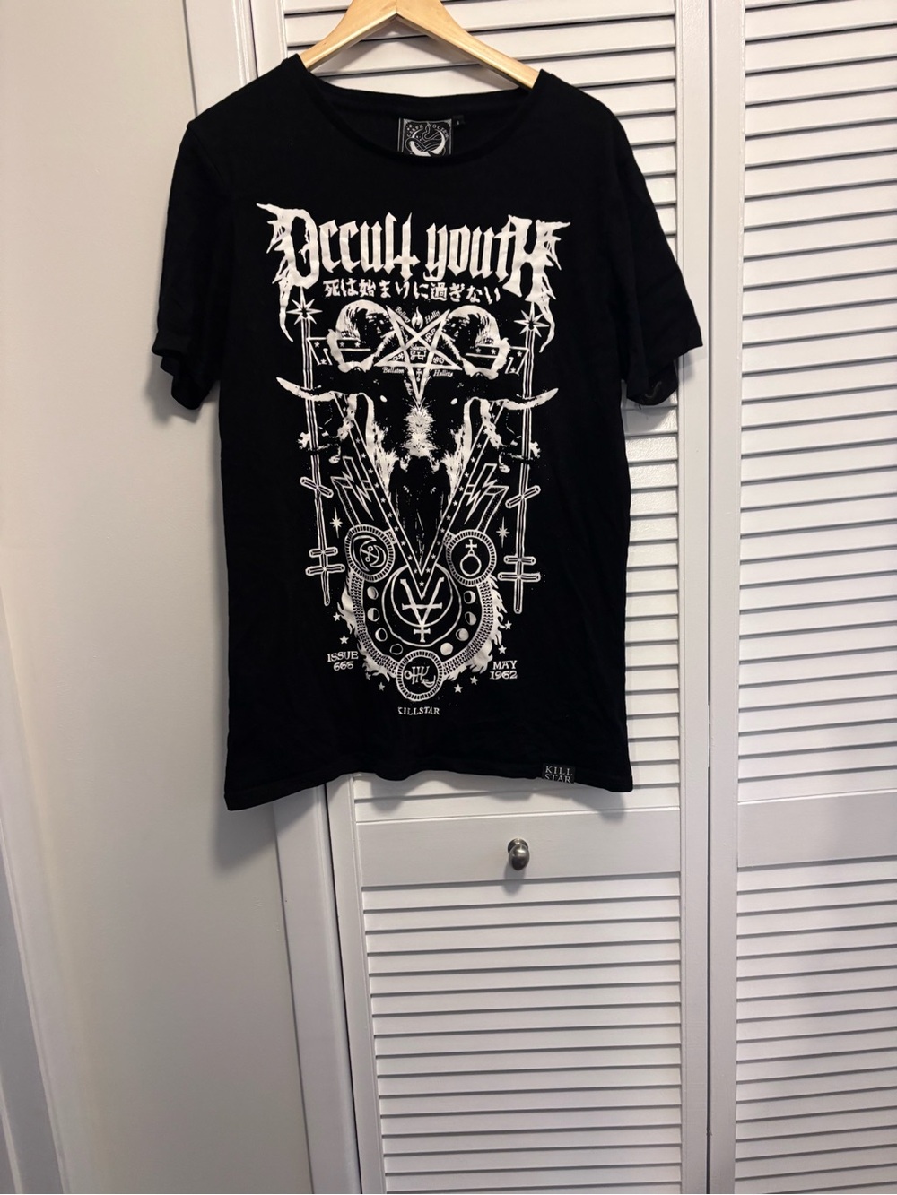 Killstar Black Graphic Occult Tee with White Print